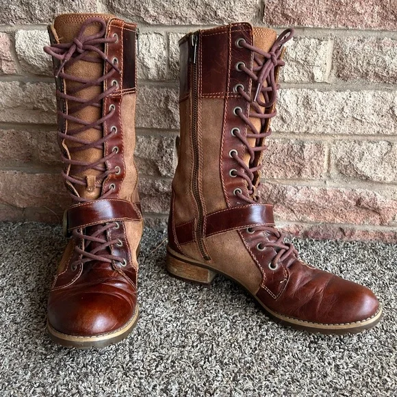 Timberland Earthkeeper Bethel Mid lace Boots size 9 Brown Distressed Leather - Picture 1 of 12